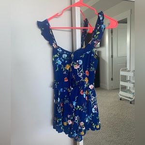 Blue floral summer romper